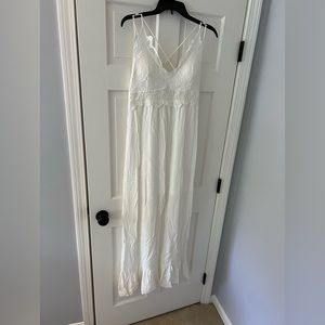 White Midi lace top dress- Large